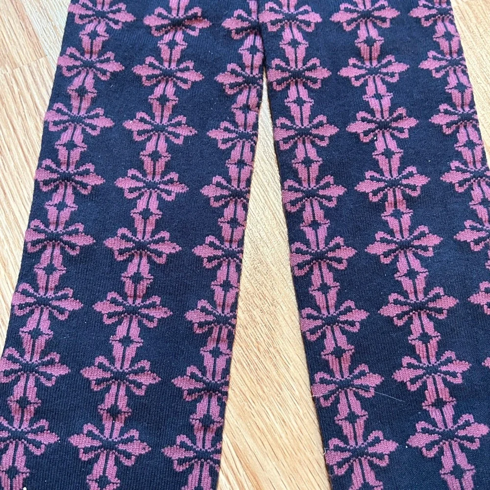 Matilda Jane Girls XXS Navy Blue Purple Patterned Pima Cotton Knit Tights